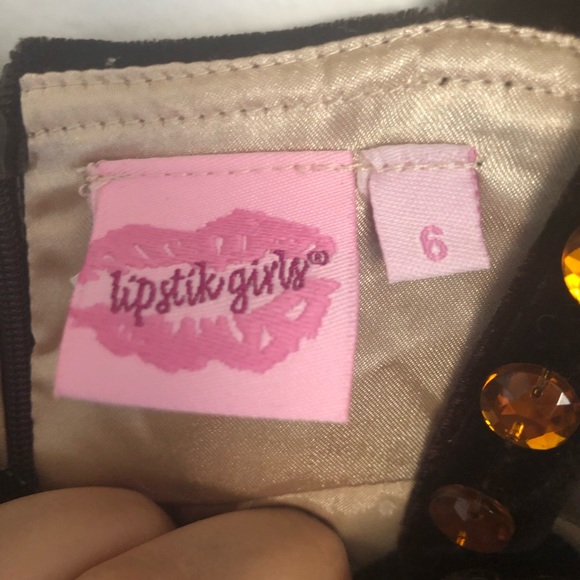 🔴5/$10🔴 Adorable Leopard Embellished Lipstik Girls Dress - Picture 5 of 5